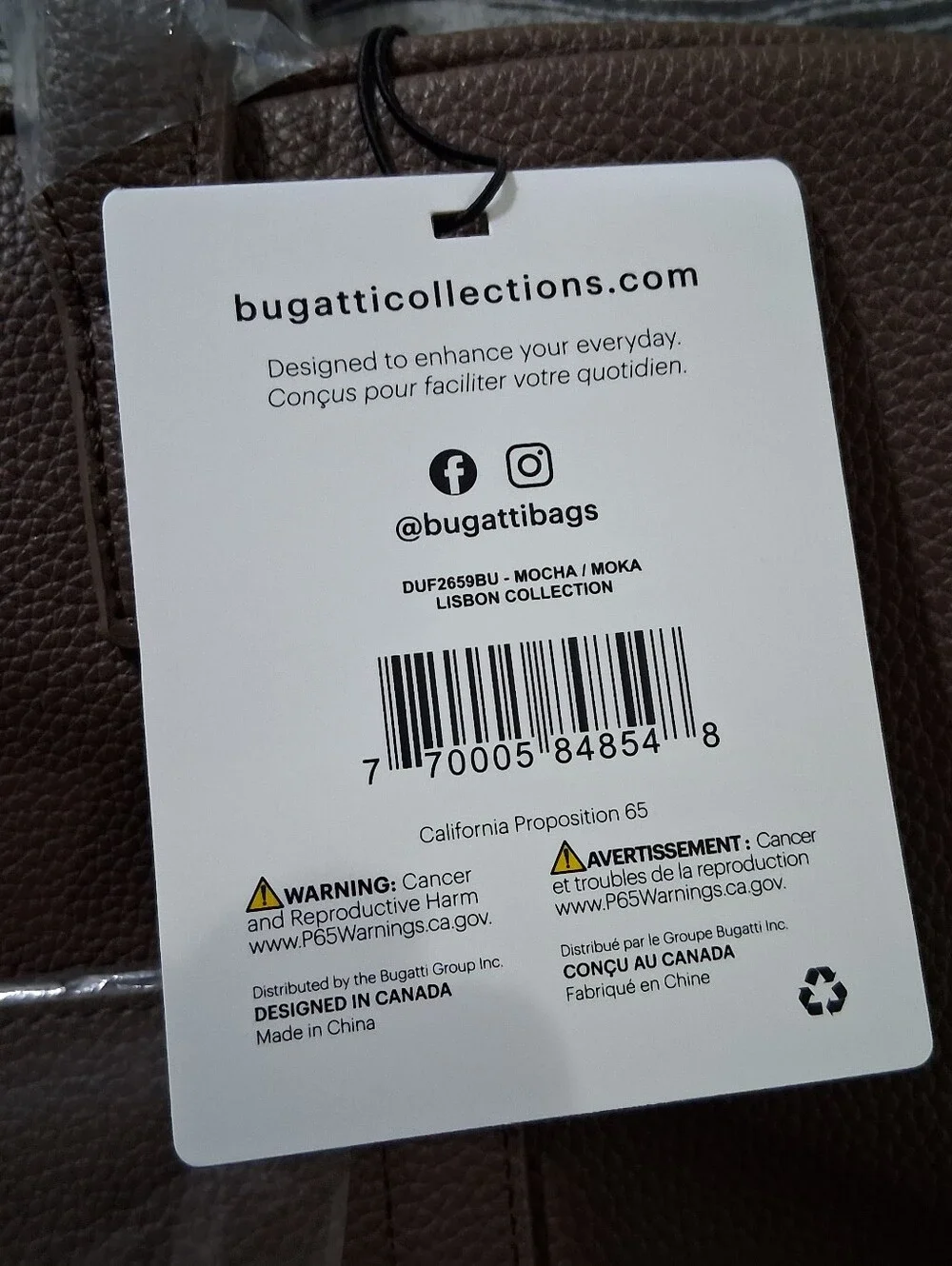 Bugatti Brown Leather Duffel Bag